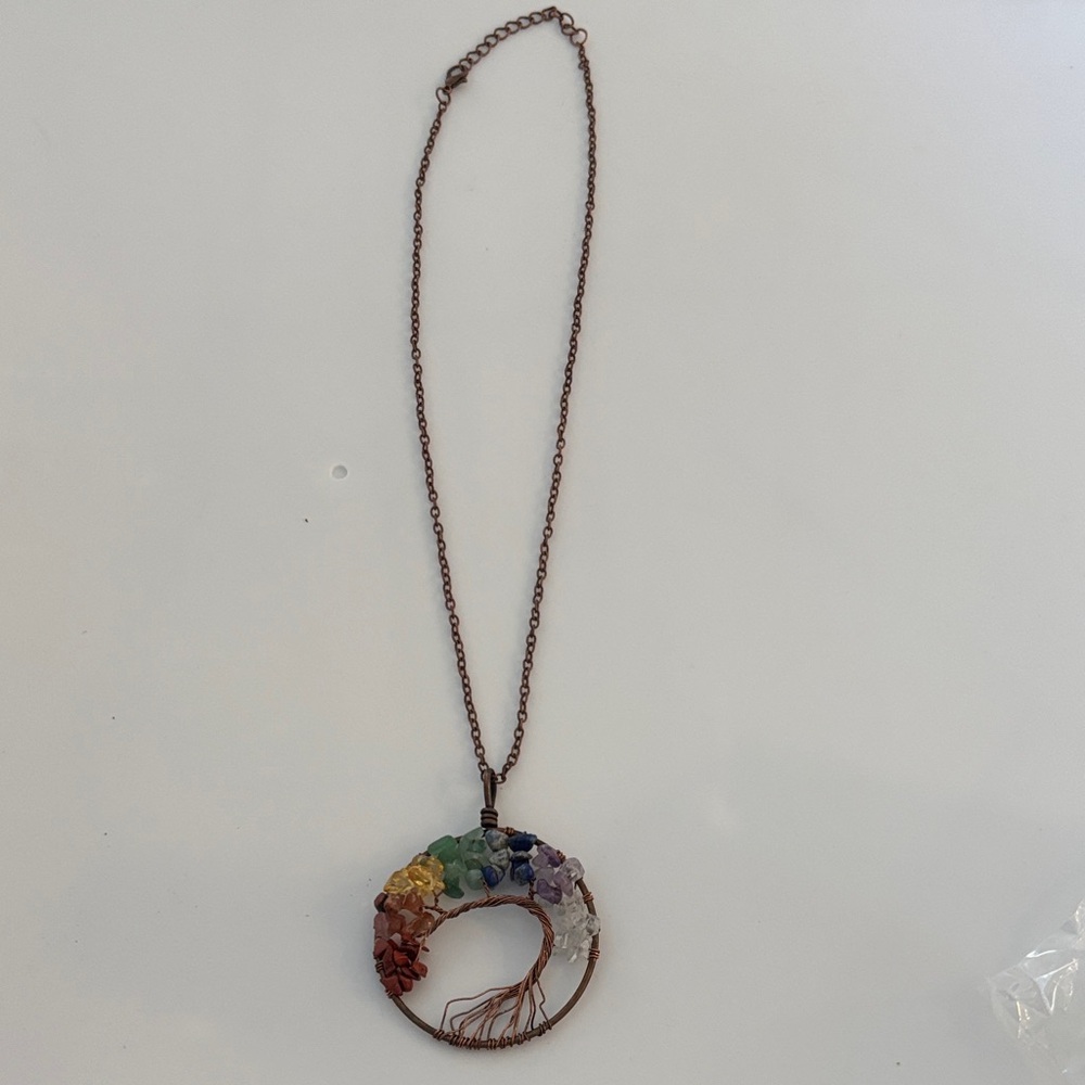 Multicolor Tree of Life Pendant Necklace